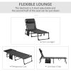 Outsunny Reclining Chaise Lounge Chair, Portable Sun Lounger, Folding Camping Cot, with Adjustable Backrest and Removable Pillow, for Patio, Garden, B