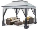 Outdoor 11x 11Ft Pop Up Gazebo Canopy With Removable Zipper Netting,2-Tier Soft Top Event Tent,Suitable For Patio Backyard Garden Camping Area