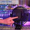 10000mAh Rechargeable Portable Fan, 8-Inch Battery Operated Clip on Fan, USB Fan, 4 Speeds, Strong Airflow, Sturdy Clamp for Personal Office Desk Golf