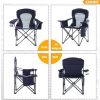 Folding Camping Chair Portable Padded Oversized Chairs with Cup Holders