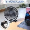 10000mAh Rechargeable Portable Fan, 8-Inch Battery Operated Clip on Fan, USB Fan, 4 Speeds, Strong Airflow, Sturdy Clamp for Personal Office Desk Golf
