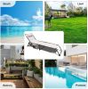 Set of 2 Outdoor Chaise Lounge with Detachable Pocket and Pillow;  Portable Adjustable Patio Sun Lounge Chair for Garden; Beach;  Sunbathing