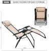 Zero Gravity Chair Patio Folding Lawn Lounge Chairs Outdoor Foldable Camp Reclining Lounge Chair with sidetable for Backyard Porch Swimming Poolside a