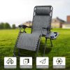 Zero Gravity Chair Patio Folding Lawn Lounge Chairs Outdoor Foldable Camp Reclining Lounge Chair with sidetable for Backyard Porch Swimming Poolside a